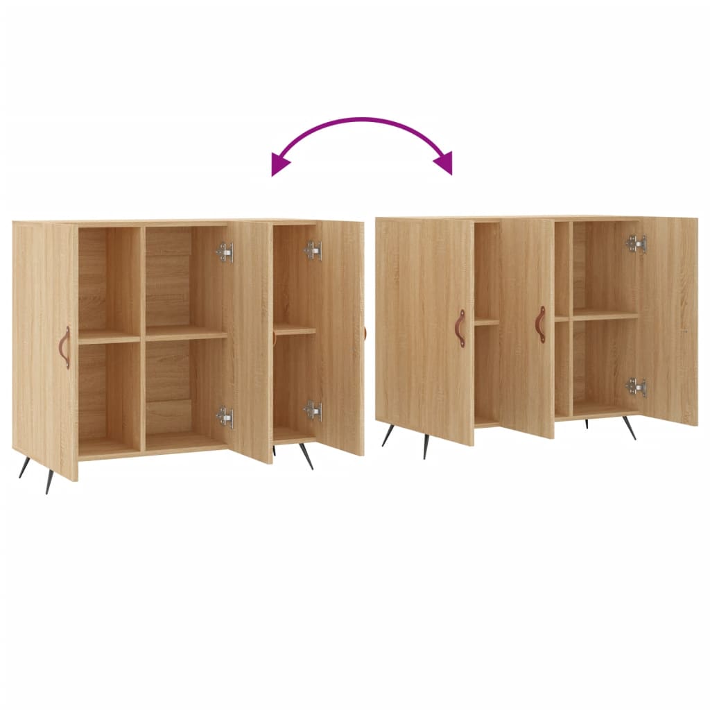 Buffet chêne sonoma 90x34x80 cm bois d'ingénierie - XIOS