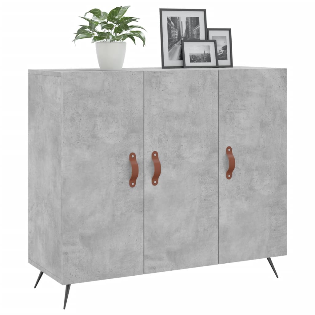 Buffet gris béton 90x34x80 cm bois d'ingénierie - XIOS