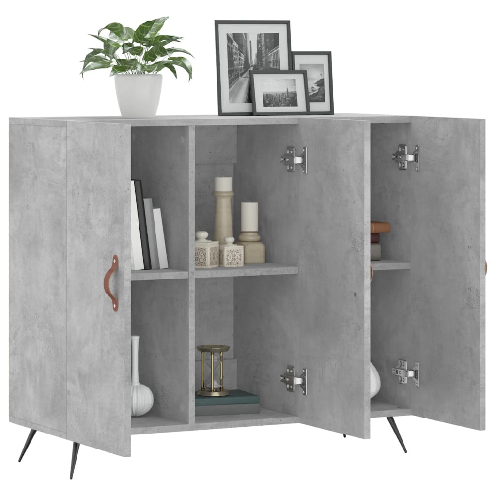 Buffet gris béton 90x34x80 cm bois d'ingénierie - XIOS