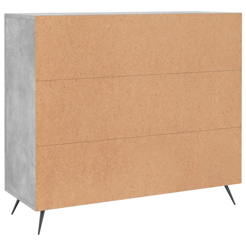 Buffet gris béton 90x34x80 cm bois d'ingénierie - XIOS
