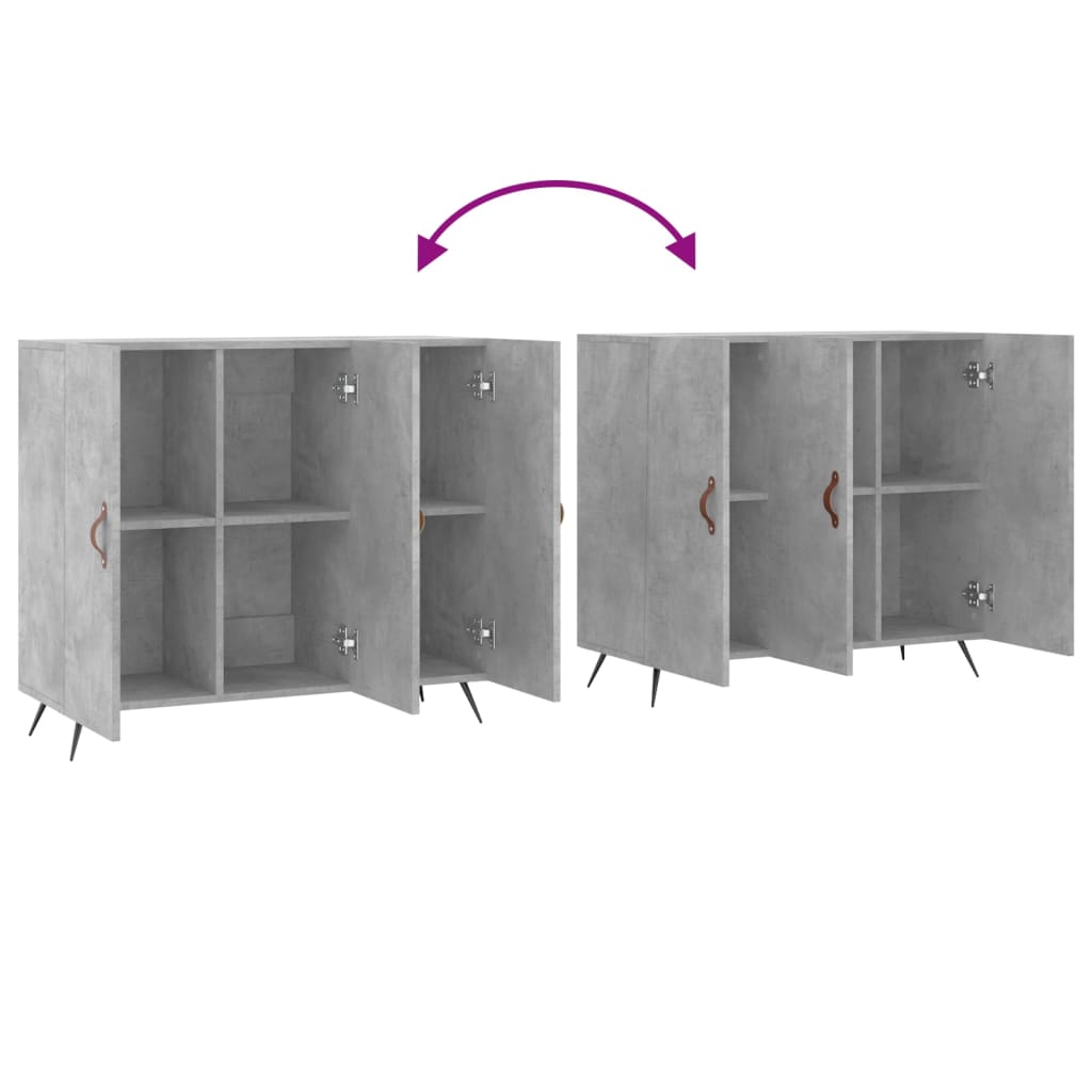 Buffet gris béton 90x34x80 cm bois d'ingénierie - XIOS