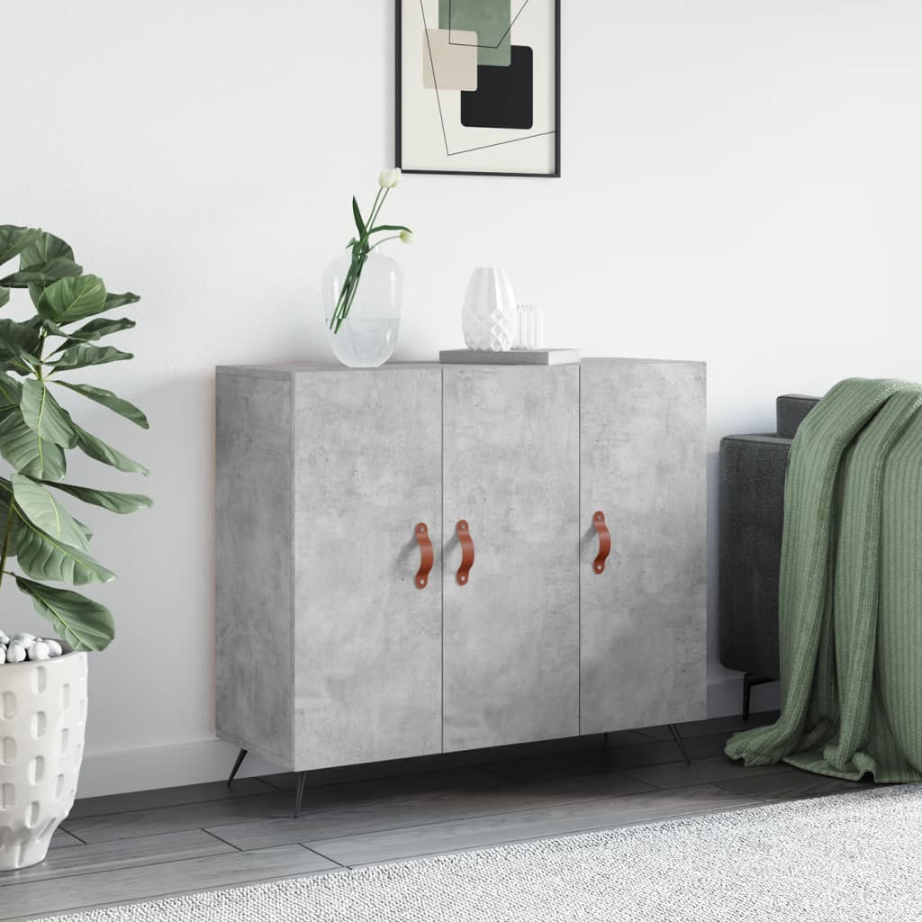 Buffet gris béton 90x34x80 cm bois d'ingénierie - XIOS