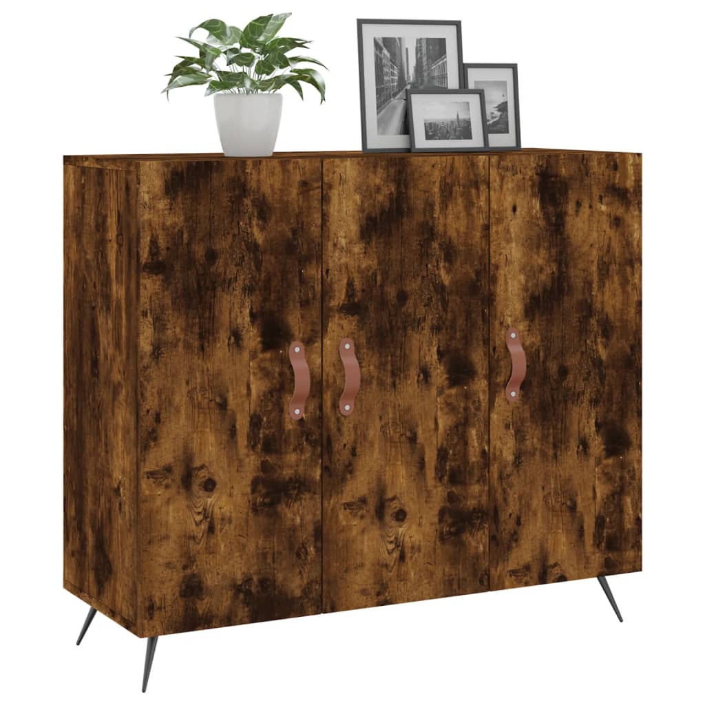 Buffet chêne fumé 90x34x80 cm bois d'ingénierie - XIOS