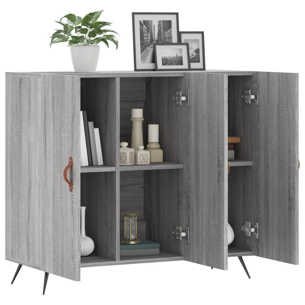 Buffet sonoma gris 90x34x80 cm bois d'ingénierie - XIOS
