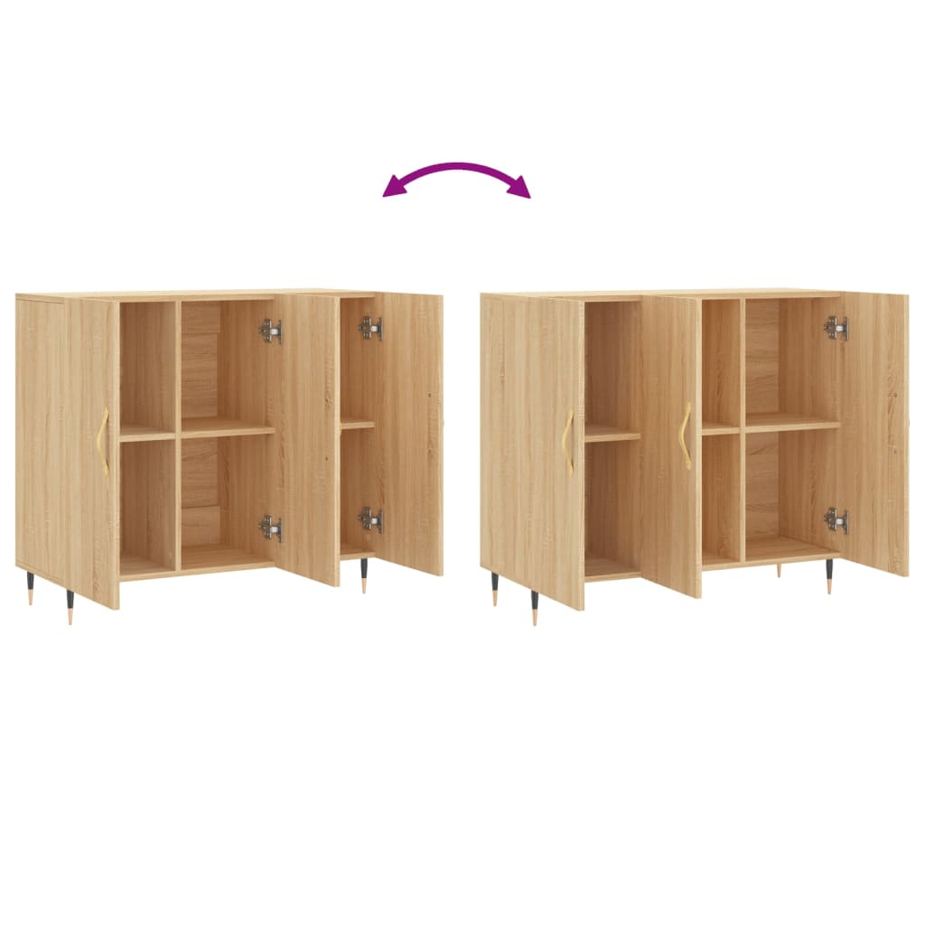 Buffet chêne sonoma 90x34x80 cm bois d'ingénierie - XIOS