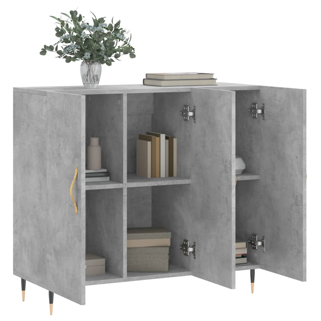 Buffet gris béton 90x34x80 cm bois d'ingénierie - XIOS