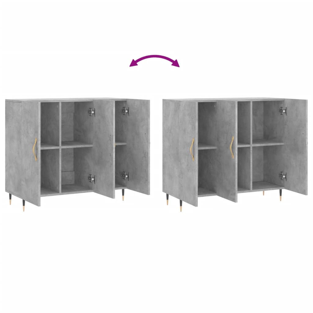 Buffet gris béton 90x34x80 cm bois d'ingénierie - XIOS