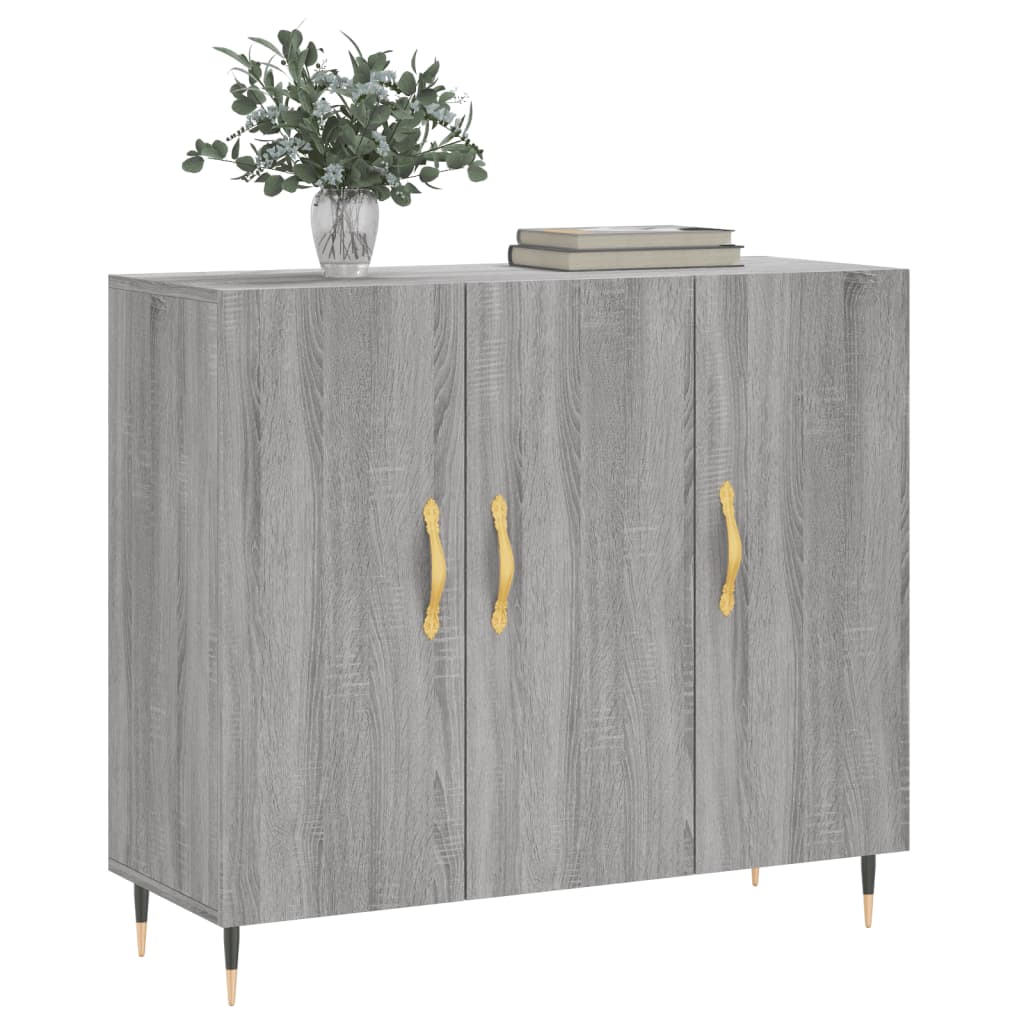 Buffet sonoma gris 90x34x80 cm bois d'ingénierie - XIOS