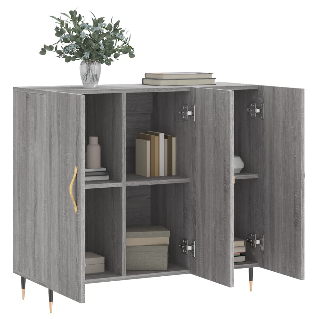 Buffet sonoma gris 90x34x80 cm bois d'ingénierie - XIOS
