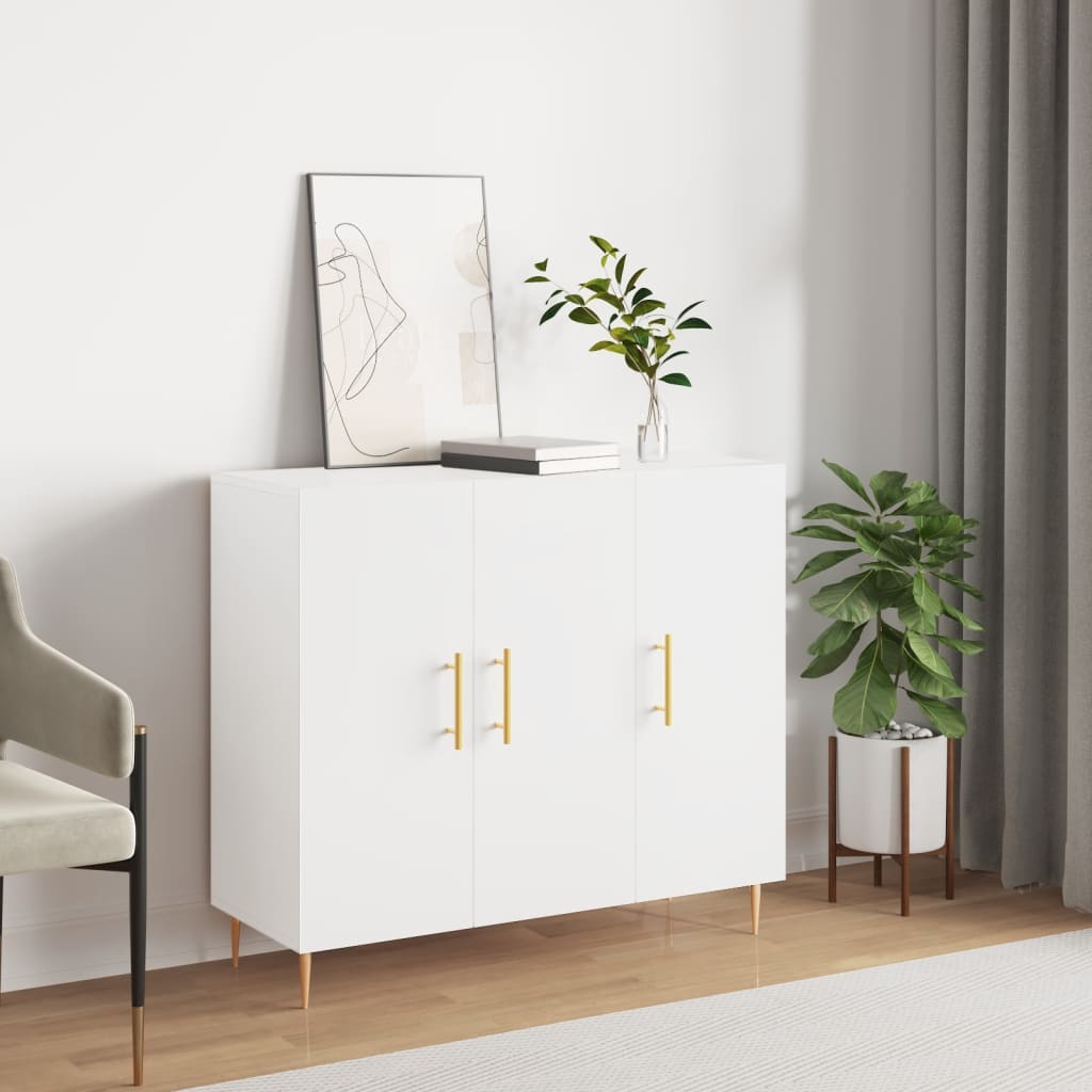 Buffet blanc 90x34x80 cm bois d'ingénierie - XIOS