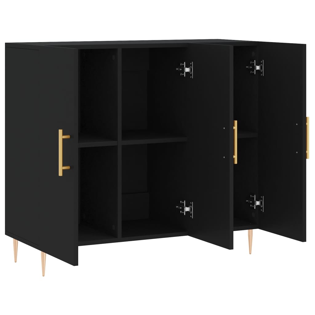 Buffet noir 90x34x80 cm bois d'ingénierie - XIOS