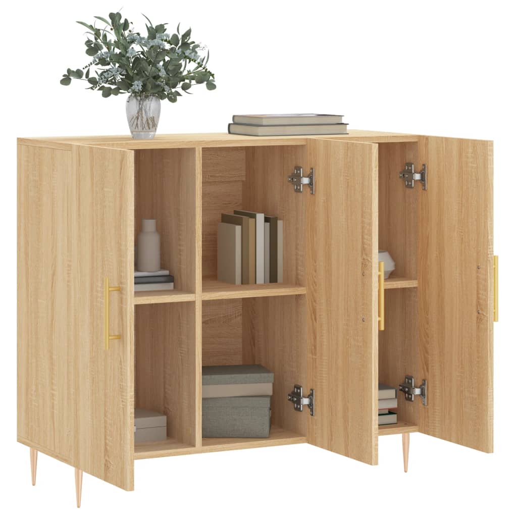 Buffet chêne sonoma 90x34x80 cm bois d'ingénierie - XIOS