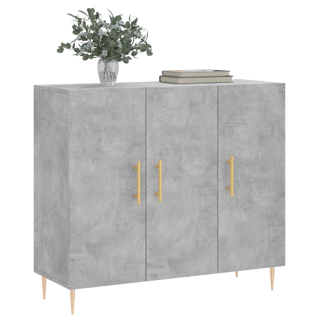 Buffet gris béton 90x34x80 cm bois d'ingénierie - XIOS