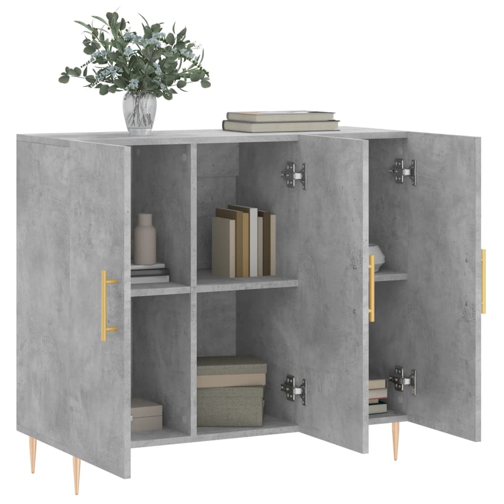 Buffet gris béton 90x34x80 cm bois d'ingénierie - XIOS