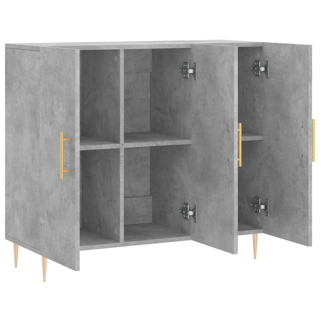 Buffet gris béton 90x34x80 cm bois d'ingénierie - XIOS