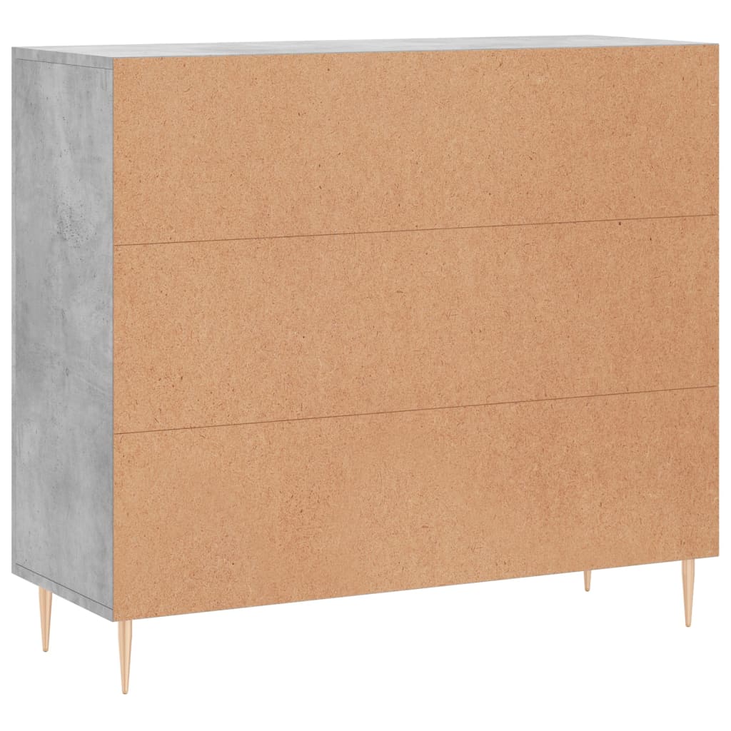 Buffet gris béton 90x34x80 cm bois d'ingénierie - XIOS