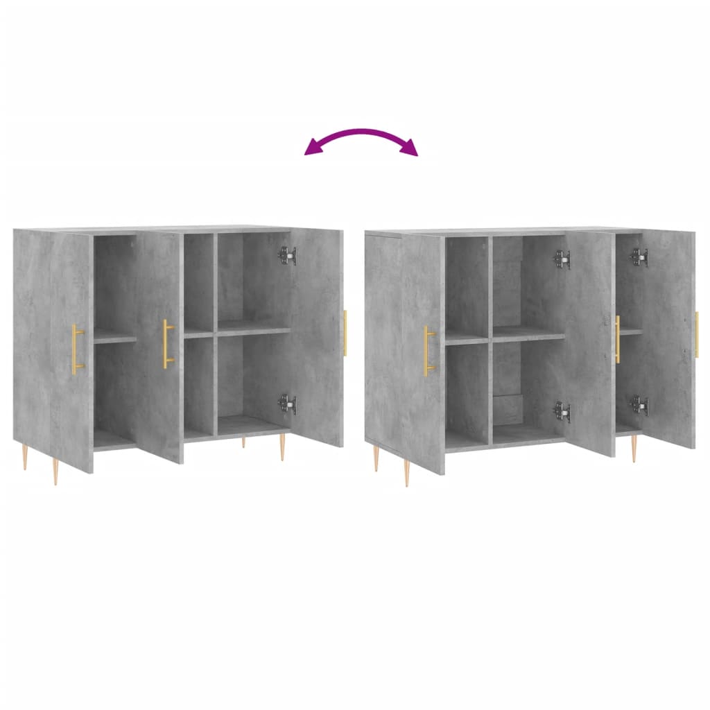 Buffet gris béton 90x34x80 cm bois d'ingénierie - XIOS