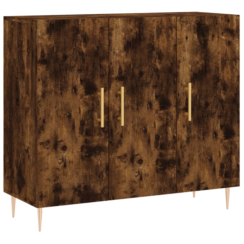 Buffet chêne fumé 90x34x80 cm bois d'ingénierie - XIOS