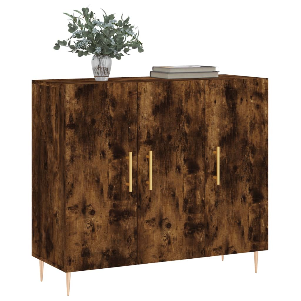 Buffet chêne fumé 90x34x80 cm bois d'ingénierie - XIOS