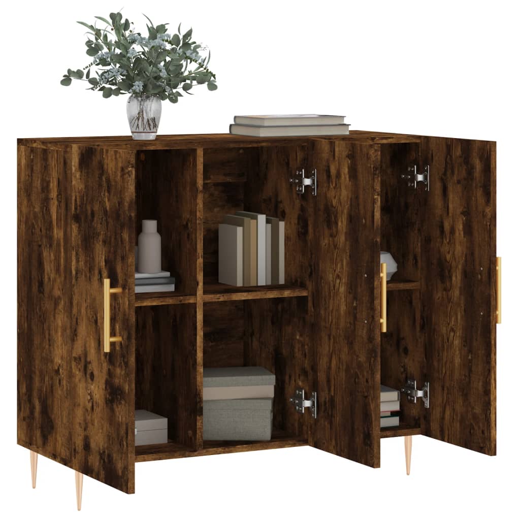 Buffet chêne fumé 90x34x80 cm bois d'ingénierie - XIOS