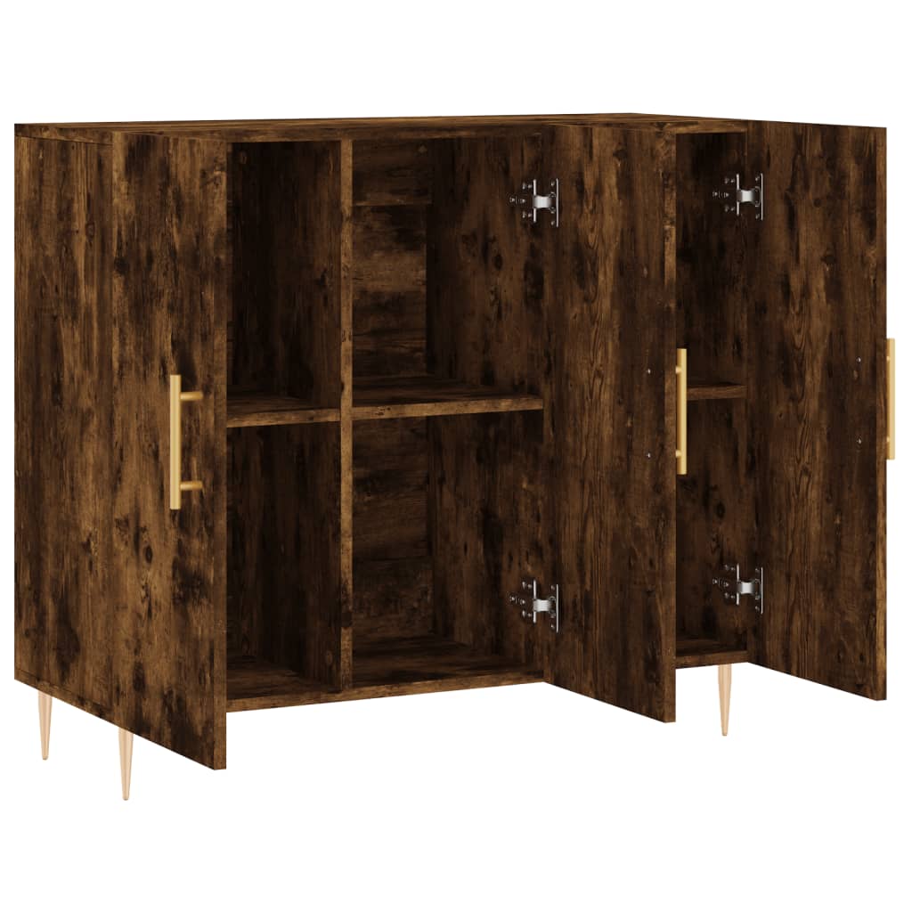 Buffet chêne fumé 90x34x80 cm bois d'ingénierie - XIOS