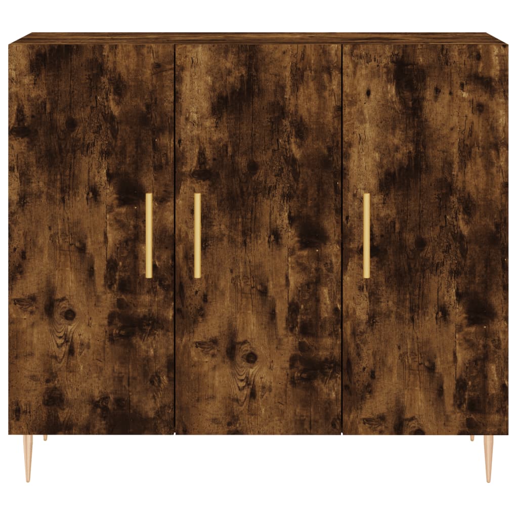 Buffet chêne fumé 90x34x80 cm bois d'ingénierie - XIOS