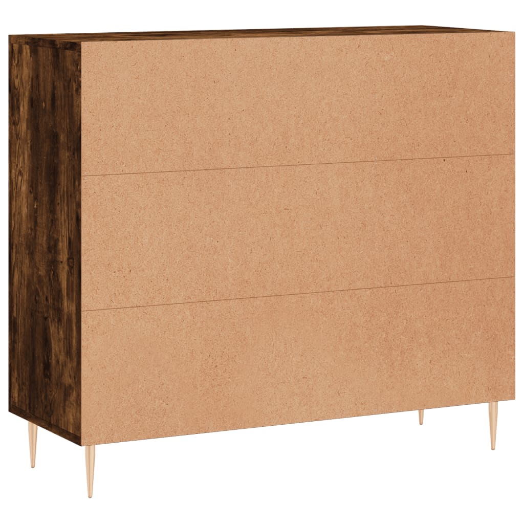 Buffet chêne fumé 90x34x80 cm bois d'ingénierie - XIOS