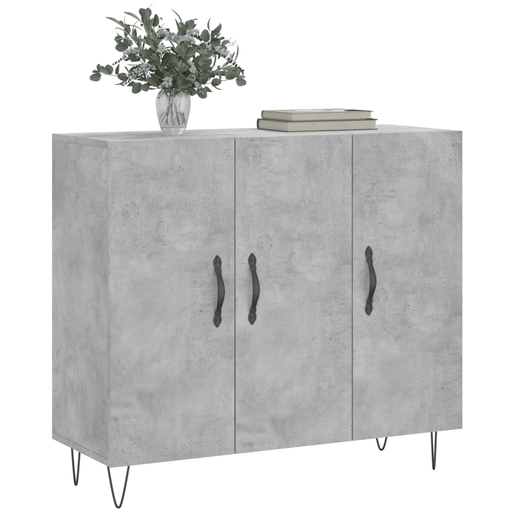Buffet gris béton 90x34x80 cm bois d'ingénierie - XIOS