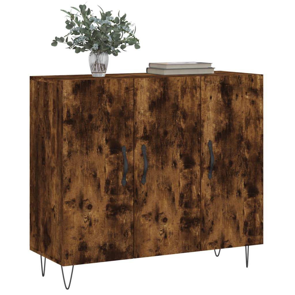 Buffet chêne fumé 90x34x80 cm bois d'ingénierie - XIOS