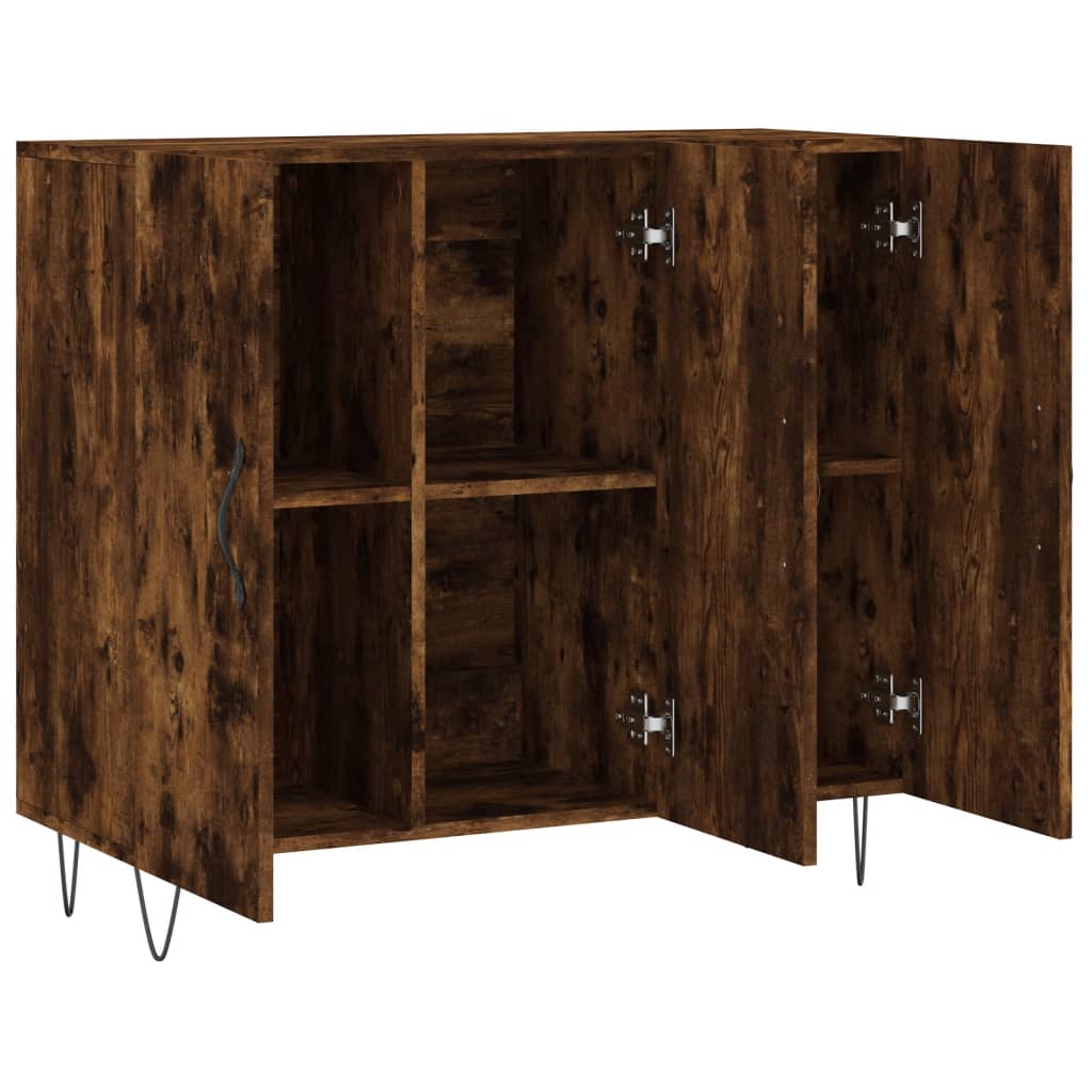 Buffet chêne fumé 90x34x80 cm bois d'ingénierie - XIOS