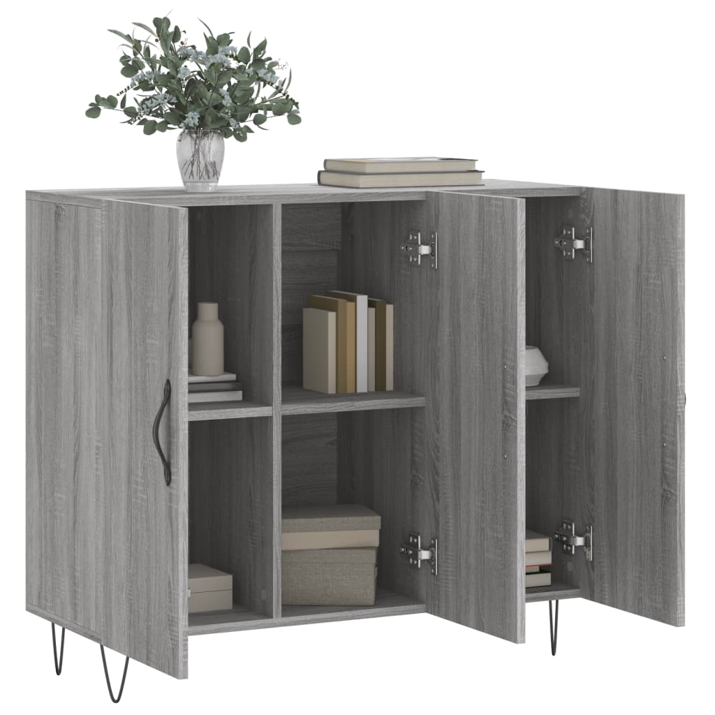 Buffet sonoma gris 90x34x80 cm bois d'ingénierie - XIOS