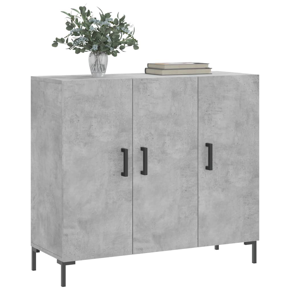 Buffet gris béton 90x34x80 cm bois d'ingénierie - XIOS