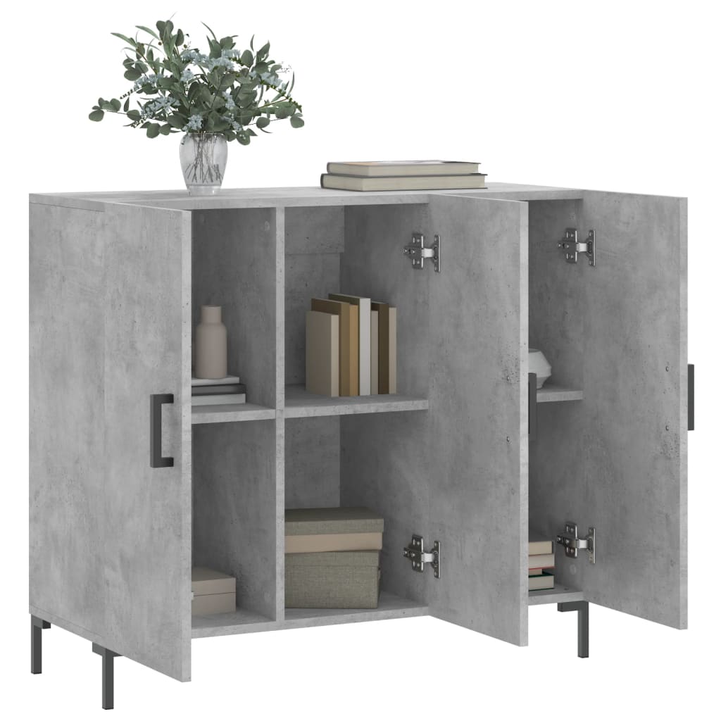 Buffet gris béton 90x34x80 cm bois d'ingénierie - XIOS