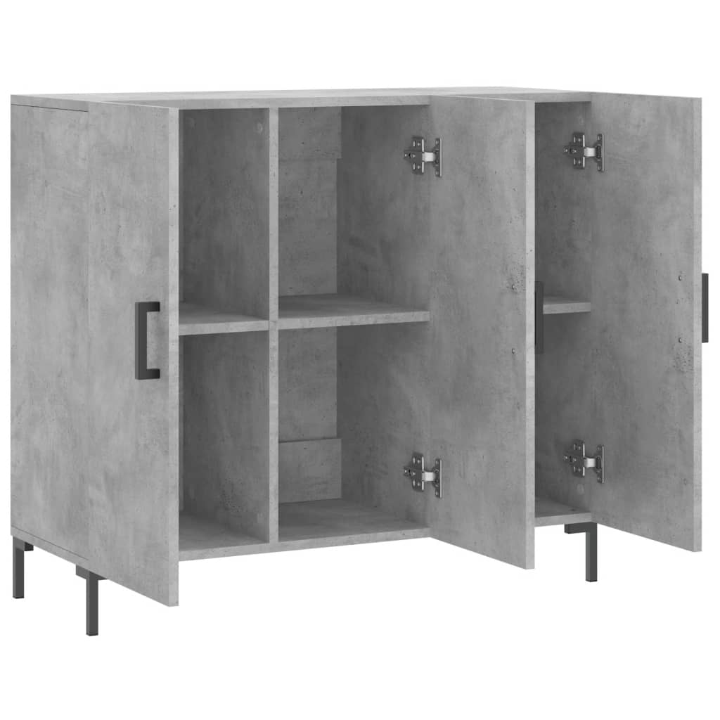 Buffet gris béton 90x34x80 cm bois d'ingénierie - XIOS