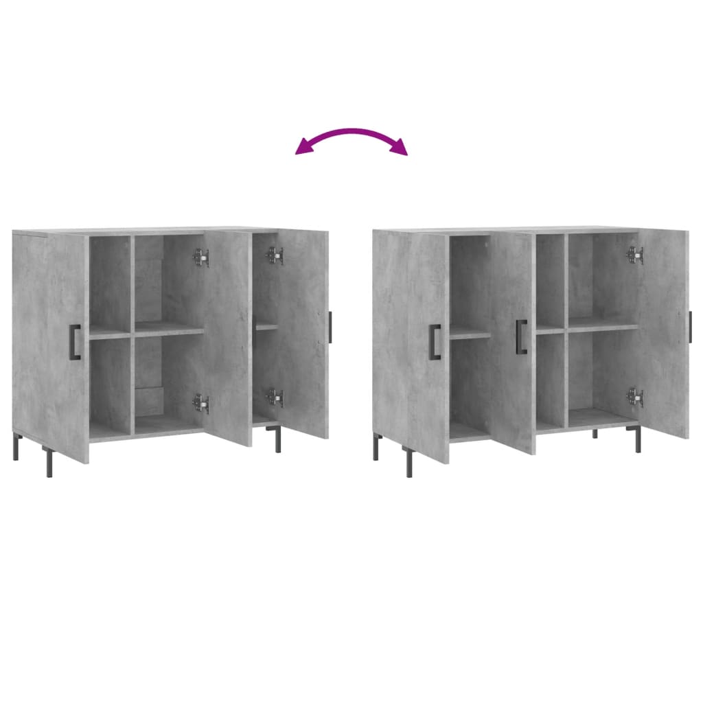 Buffet gris béton 90x34x80 cm bois d'ingénierie - XIOS