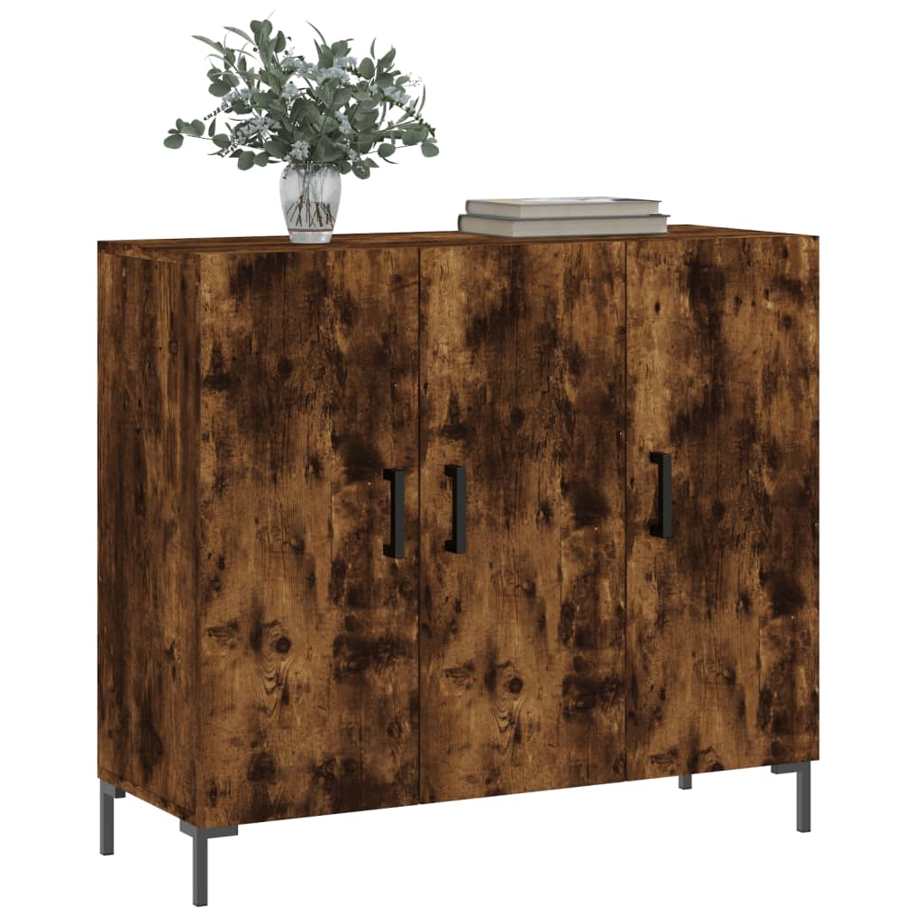 Buffet chêne fumé 90x34x80 cm bois d'ingénierie - XIOS