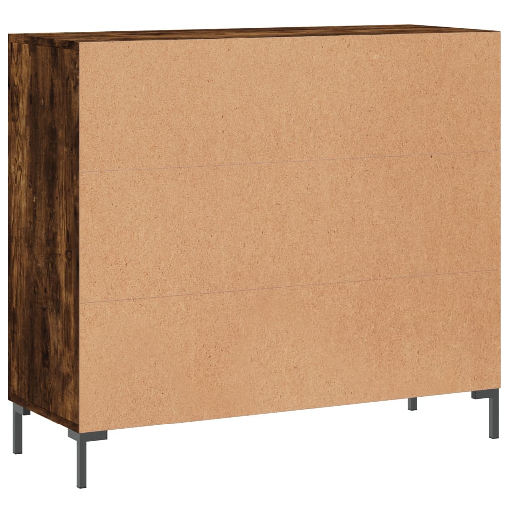 Buffet chêne fumé 90x34x80 cm bois d'ingénierie - XIOS