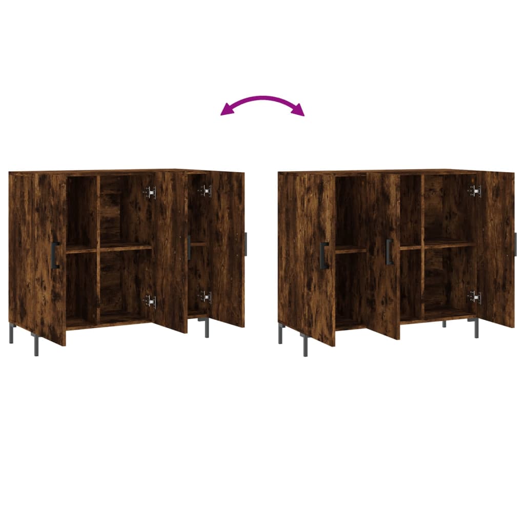 Buffet chêne fumé 90x34x80 cm bois d'ingénierie - XIOS