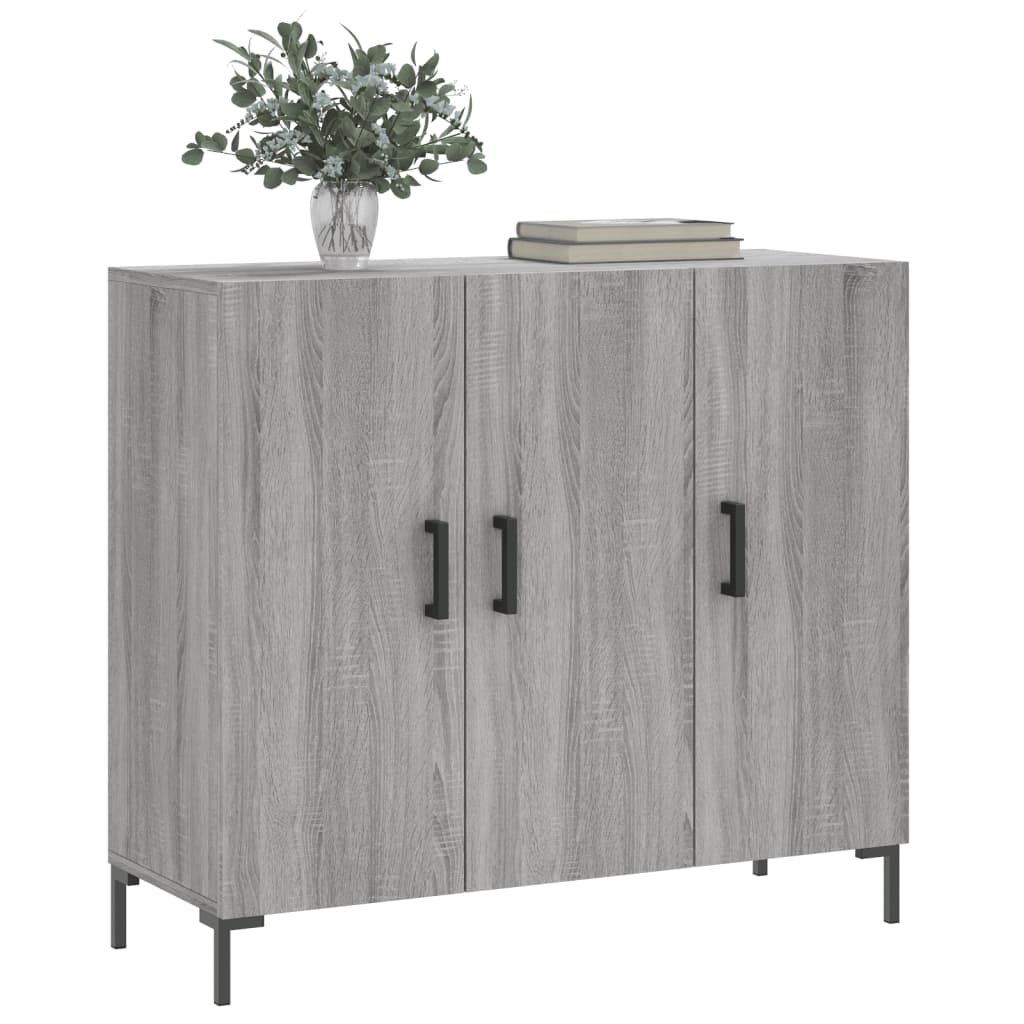 Buffet sonoma gris 90x34x80 cm bois d'ingénierie - XIOS
