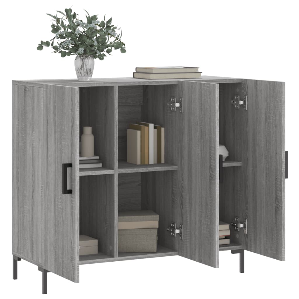Buffet sonoma gris 90x34x80 cm bois d'ingénierie - XIOS
