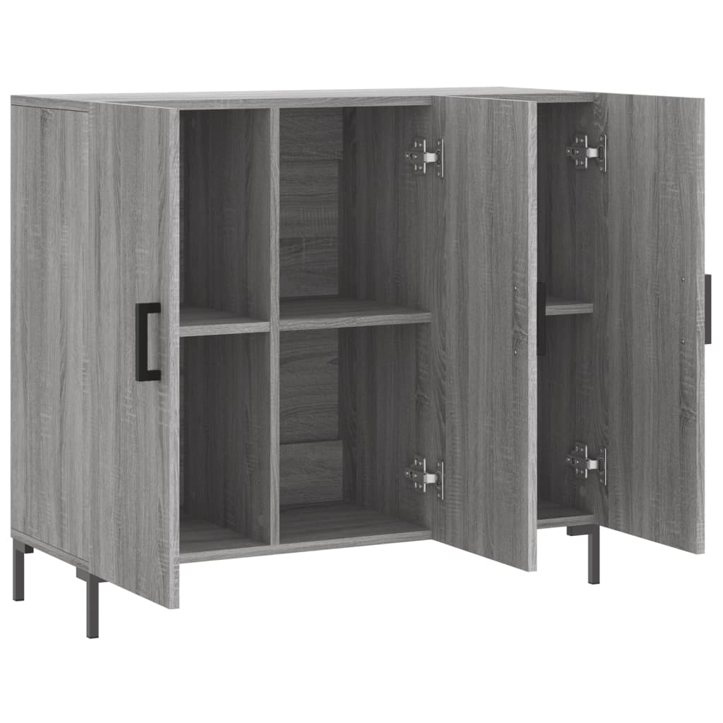 Buffet sonoma gris 90x34x80 cm bois d'ingénierie - XIOS