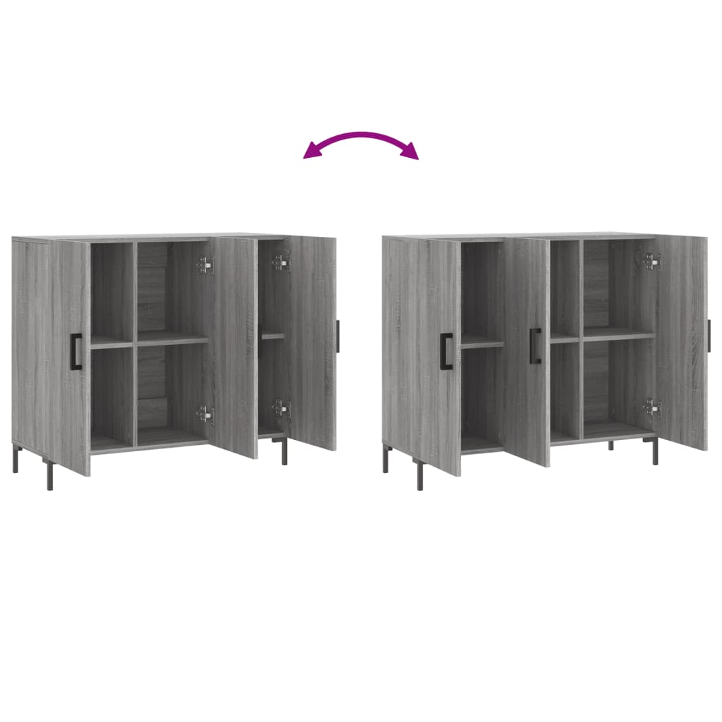 Buffet sonoma gris 90x34x80 cm bois d'ingénierie - XIOS