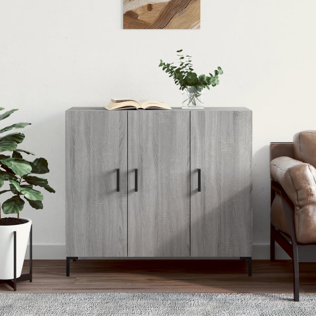 Buffet sonoma gris 90x34x80 cm bois d'ingénierie - XIOS