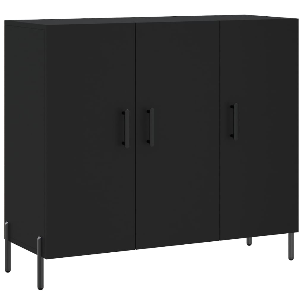Buffet noir 90x34x80 cm bois d'ingénierie - XIOS