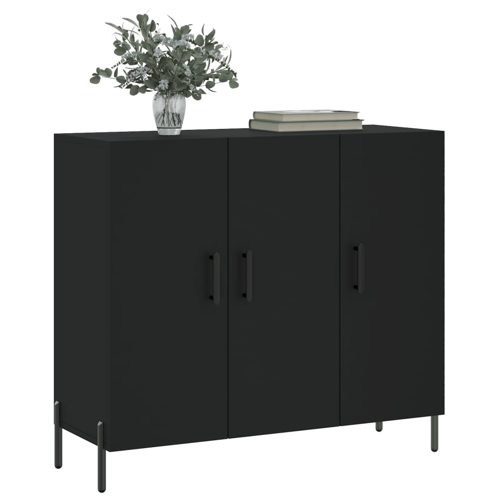Buffet noir 90x34x80 cm bois d'ingénierie - XIOS