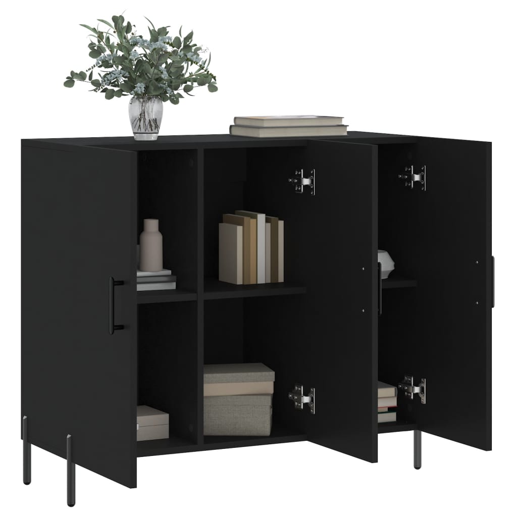 Buffet noir 90x34x80 cm bois d'ingénierie - XIOS