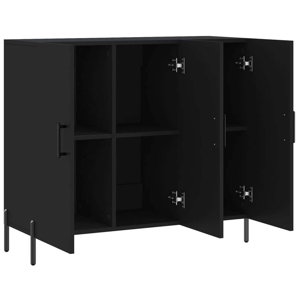 Buffet noir 90x34x80 cm bois d'ingénierie - XIOS
