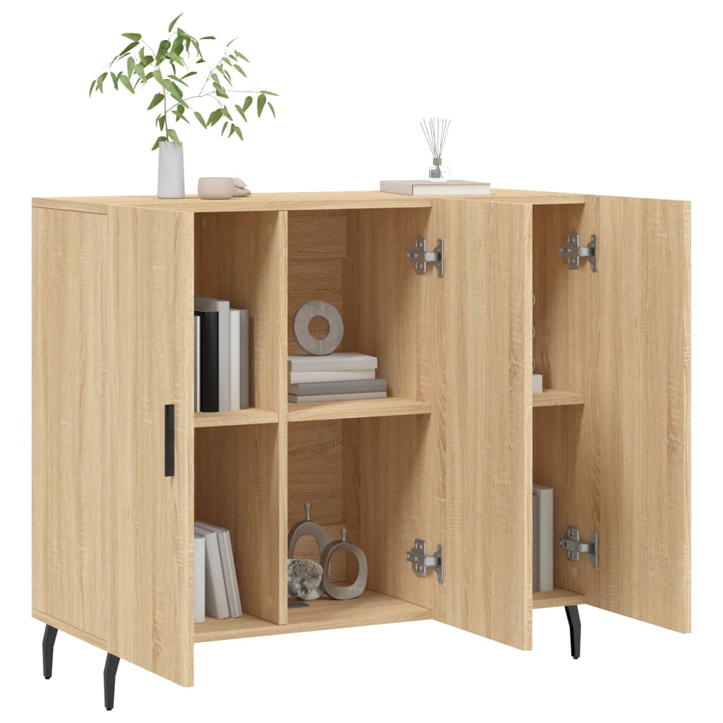 Buffet chêne sonoma 90x34x80 cm bois d'ingénierie - XIOS