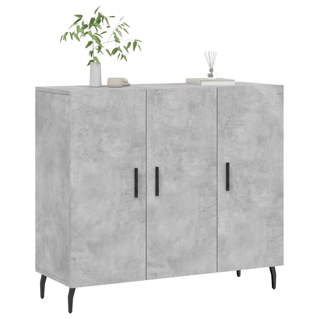 Buffet gris béton 90x34x80 cm bois d'ingénierie - XIOS