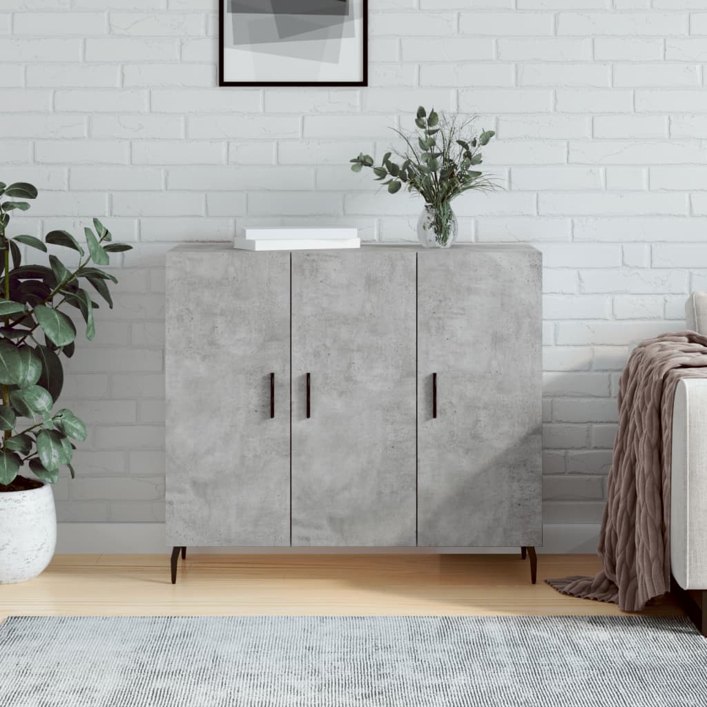 Buffet gris béton 90x34x80 cm bois d'ingénierie - XIOS